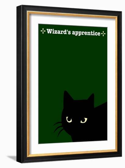 Black Cat in Green-Ikuko Kowada-Framed Giclee Print