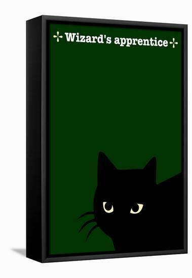 Black Cat in Green-Ikuko Kowada-Framed Premier Image Canvas