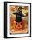 Black Cat in Jack O Lantern-sylvia pimental-Framed Art Print