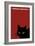 Black Cat in Red-Ikuko Kowada-Framed Giclee Print