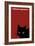 Black Cat in Red-Ikuko Kowada-Framed Giclee Print