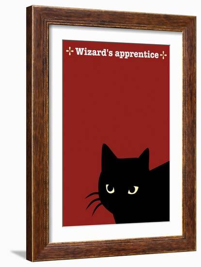 Black Cat in Red-Ikuko Kowada-Framed Giclee Print