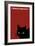 Black Cat in Red-Ikuko Kowada-Framed Giclee Print