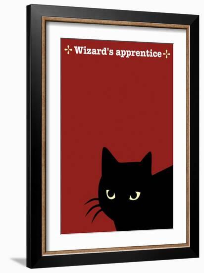 Black Cat in Red-Ikuko Kowada-Framed Giclee Print