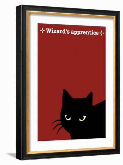 Black Cat in Red-Ikuko Kowada-Framed Giclee Print