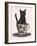 Black Cat in Teacup-Fab Funky-Framed Art Print