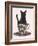 Black Cat in Teacup-Fab Funky-Framed Art Print