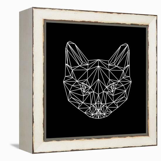 Black Cat Polygon-Lisa Kroll-Framed Stretched Canvas