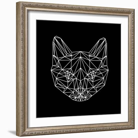 Black Cat Polygon-Lisa Kroll-Framed Art Print