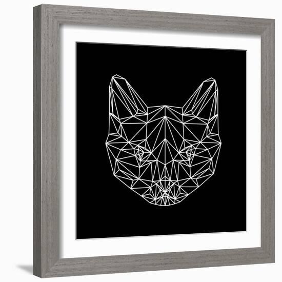 Black Cat Polygon-Lisa Kroll-Framed Art Print