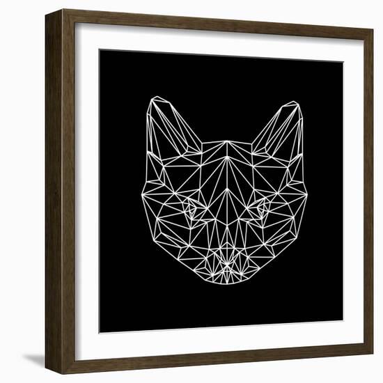 Black Cat Polygon-Lisa Kroll-Framed Art Print