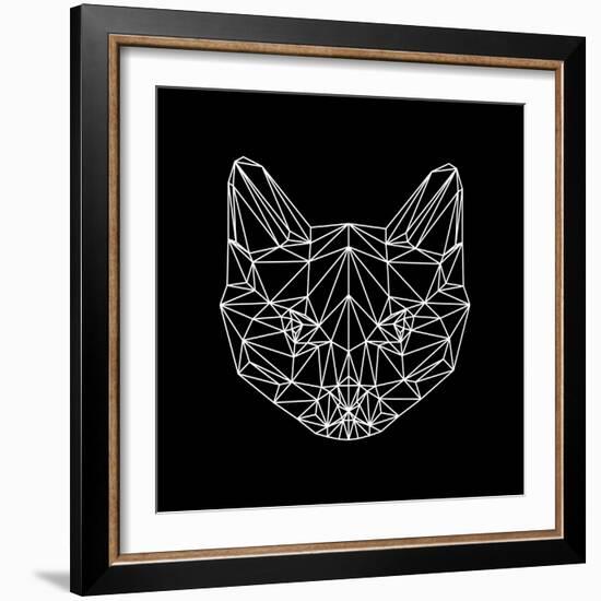 Black Cat Polygon-Lisa Kroll-Framed Art Print