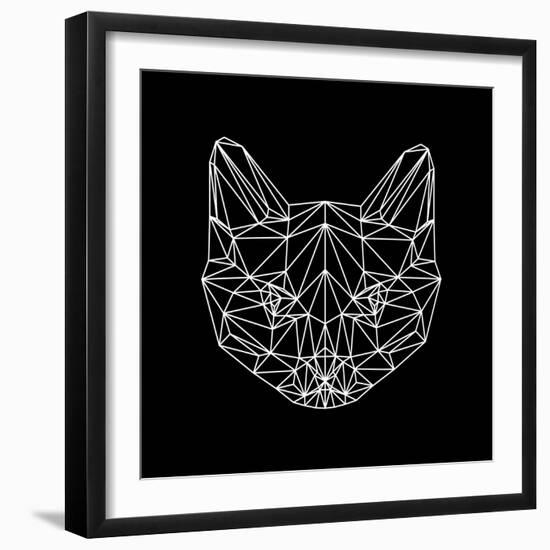 Black Cat Polygon-Lisa Kroll-Framed Art Print