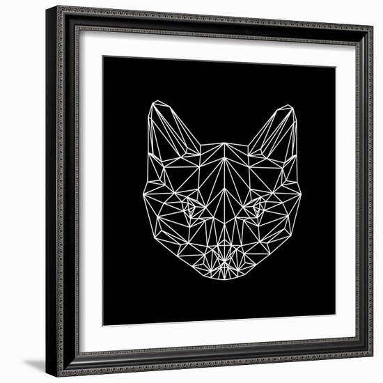 Black Cat Polygon-Lisa Kroll-Framed Art Print