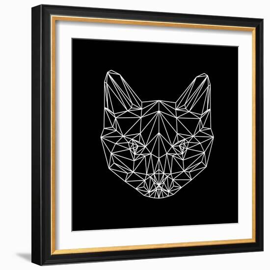 Black Cat Polygon-Lisa Kroll-Framed Art Print