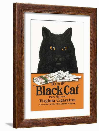 Black Cat Pure Matured Virginia Cigarettes-null-Framed Art Print