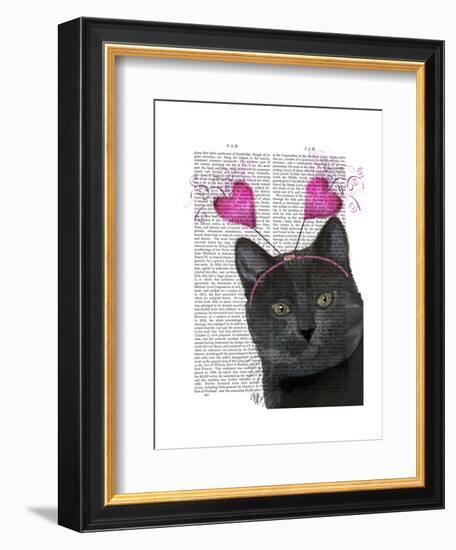 Black Cat Valentines-Fab Funky-Framed Art Print