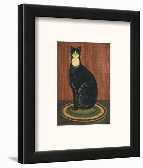 Black Cat with Bib-Warren Kimble-Framed Art Print