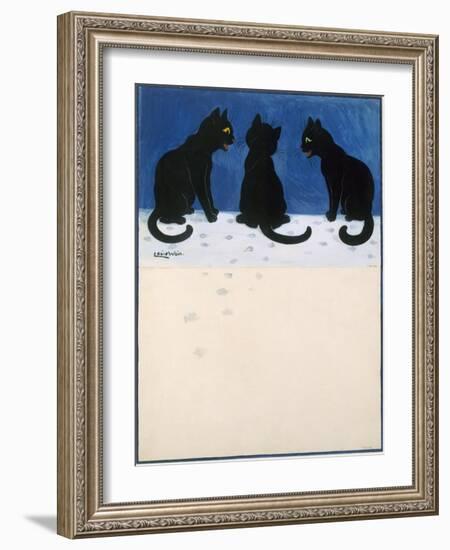 Black Cats in the Snow-Louis Wain-Framed Giclee Print