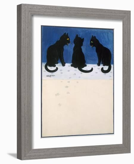 Black Cats in the Snow-Louis Wain-Framed Giclee Print