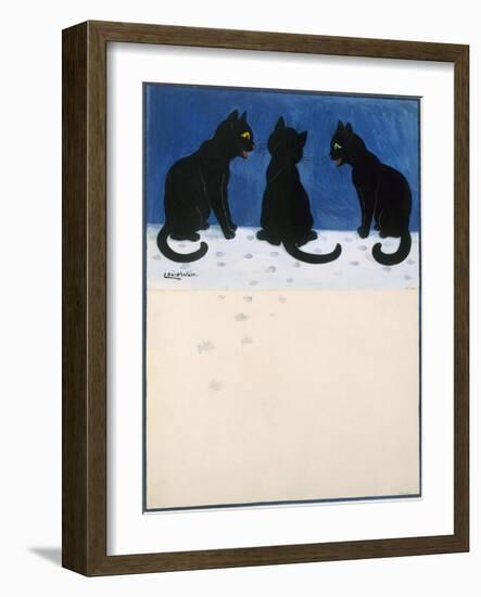 Black Cats in the Snow-Louis Wain-Framed Giclee Print