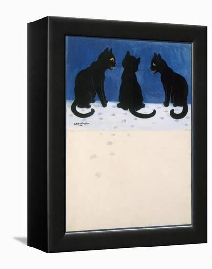 Black Cats in the Snow-Louis Wain-Framed Premier Image Canvas