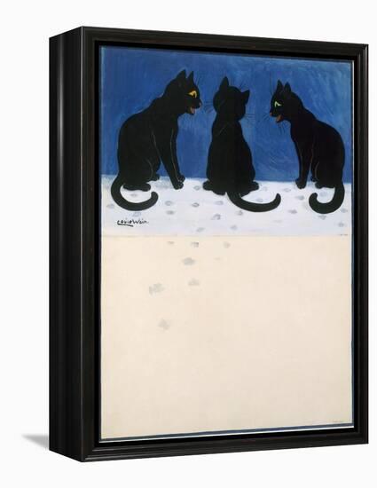 Black Cats in the Snow-Louis Wain-Framed Premier Image Canvas