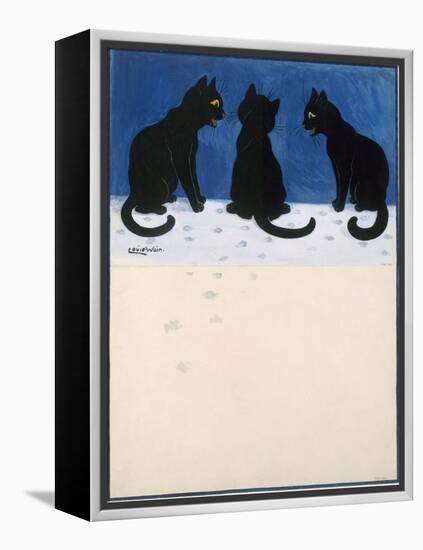 Black Cats in the Snow-Louis Wain-Framed Premier Image Canvas