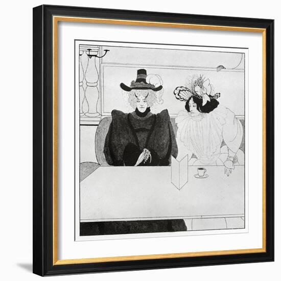 Black Coffee, 1895 (Litho)-Aubrey Beardsley-Framed Giclee Print