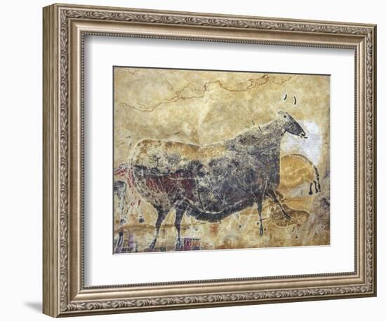 Black Cow Cave Painting at Lascaux-null-Framed Photographic Print