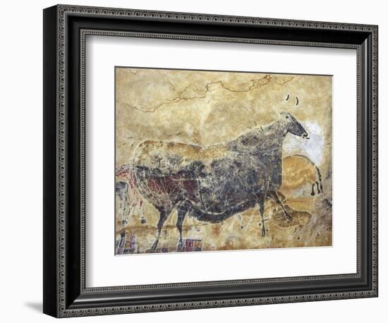 Black Cow Cave Painting at Lascaux-null-Framed Photographic Print