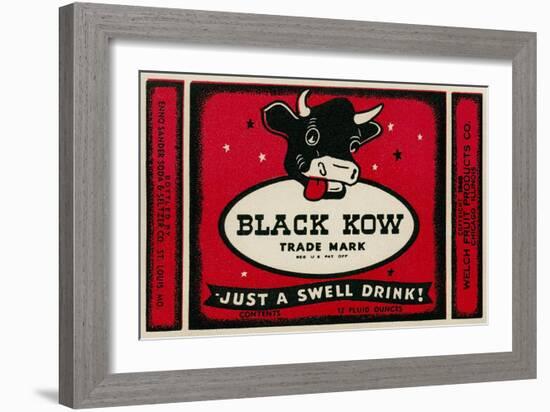 Black Cow Drink Label-null-Framed Art Print