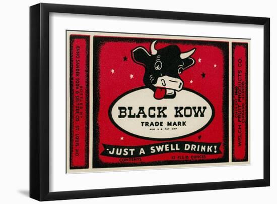 Black Cow Drink Label-null-Framed Art Print