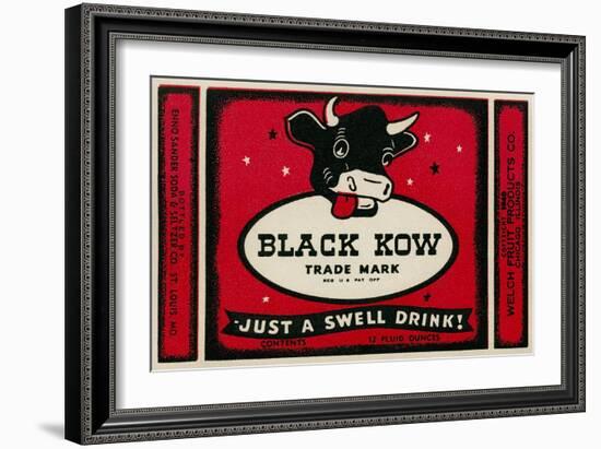 Black Cow Drink Label-null-Framed Art Print