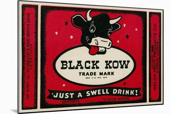 Black Cow Drink Label-null-Mounted Giclee Print