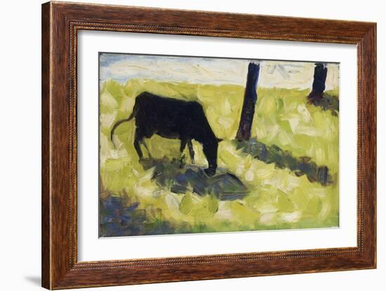 Black Cow in a Meadow, 1881-Georges Seurat-Framed Giclee Print