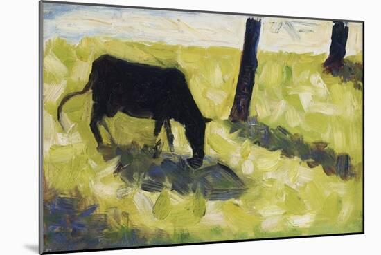 Black Cow In A Meadow-Georges Seurat-Mounted Art Print