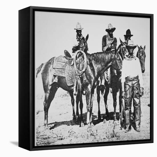 Black Cowboys at Bonham, Texas, C.1890 (B/W Photo)-American Photographer-Framed Premier Image Canvas