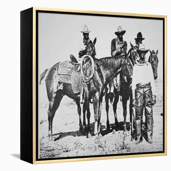 Black Cowboys at Bonham, Texas, C.1890 (B/W Photo)-American Photographer-Framed Premier Image Canvas