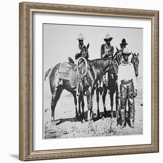 Black Cowboys at Bonham, Texas, C.1890 (B/W Photo)-American Photographer-Framed Giclee Print