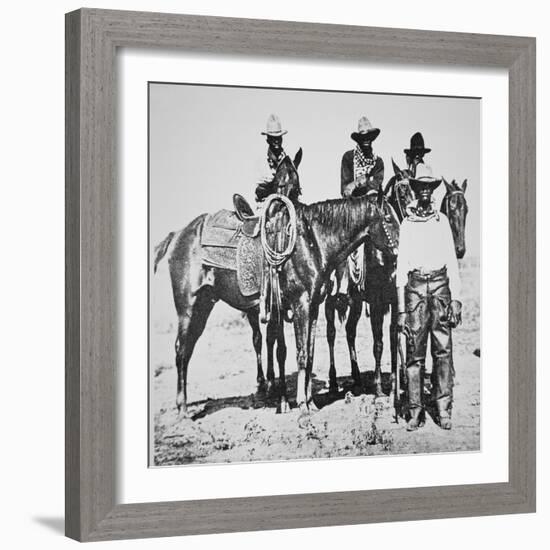 Black Cowboys at Bonham, Texas, C.1890 (B/W Photo)-American Photographer-Framed Giclee Print