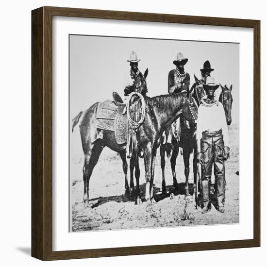 Black Cowboys at Bonham, Texas, C.1890 (B/W Photo)-American Photographer-Framed Giclee Print