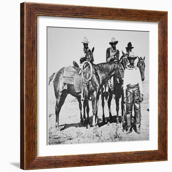 Black Cowboys at Bonham, Texas, C.1890 (B/W Photo)-American Photographer-Framed Giclee Print