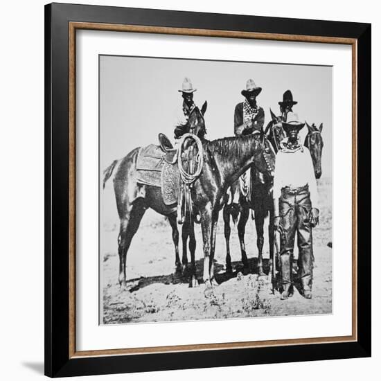 Black Cowboys at Bonham, Texas, C.1890 (B/W Photo)-American Photographer-Framed Giclee Print