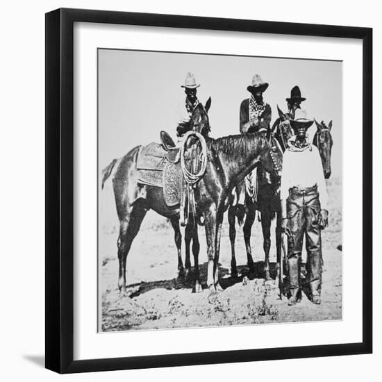 Black Cowboys at Bonham, Texas, C.1890 (B/W Photo)-American Photographer-Framed Giclee Print