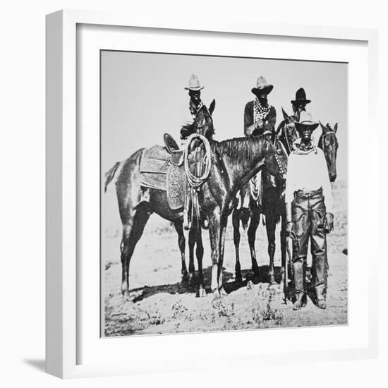 Black Cowboys at Bonham, Texas, C.1890 (B/W Photo)-American Photographer-Framed Giclee Print