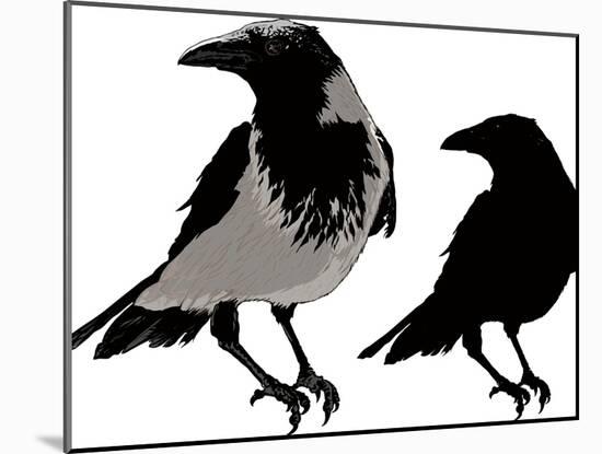 Black Crows-sharpner-Mounted Art Print