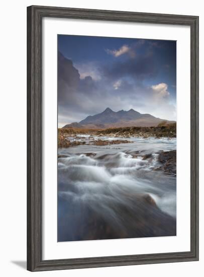 Black Cuillin Mountains with the River Sligachan, Isle of Skye, Inner Hebrides, Scotland, UK-Mark Hamblin-Framed Photographic Print