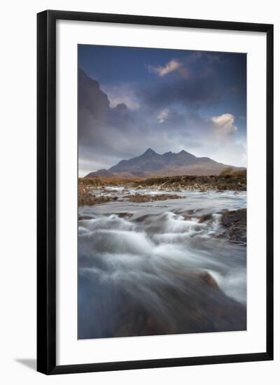 Black Cuillin Mountains with the River Sligachan, Isle of Skye, Inner Hebrides, Scotland, UK-Mark Hamblin-Framed Photographic Print
