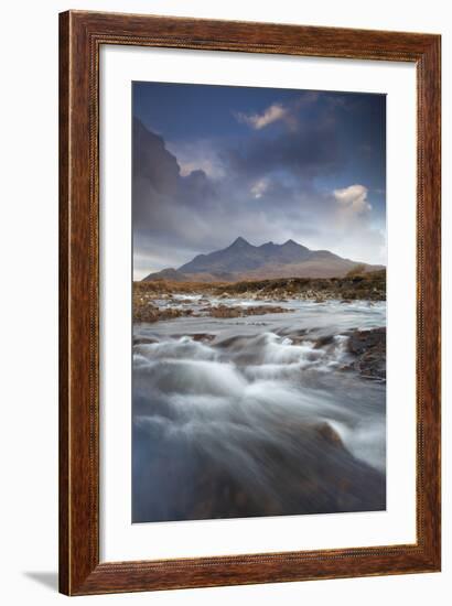 Black Cuillin Mountains with the River Sligachan, Isle of Skye, Inner Hebrides, Scotland, UK-Mark Hamblin-Framed Photographic Print